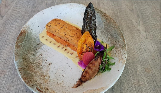 Pine Nut Cornbread, Sweet Potato & Sweet Corn Cream